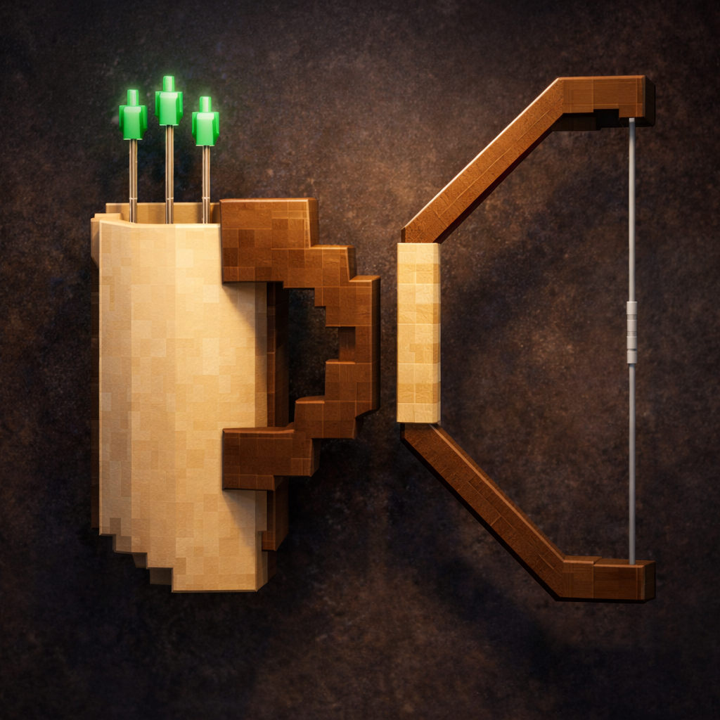 Bow and arrows concept artwork for BeastMode ranged gear